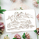 FINGERINSPIRE Mountain Stencil 8.3x11.7inch Reusable River Nature Scenery Painting Template DIY Craft Pine Tree Moon Landscape Decoration Stencil for Painting on Wood Wall Fabric Furniture DIY-WH0396-482-3