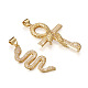 PandaHall Jewelry 2Pcs 2 Style Brass Micro Pave Clear Cubic Zirconia Pendants ZIRC-PJ0001-10-NF-2