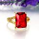 Gorgeous Brass Cubic Zirconia Rectangle Finger Rings for Women RJEW-BB04149-A-7G-3