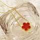 Goldene Halsketten mit Blumenanhänger aus Edelstahl und natürlicher Muschel für Damen RH7292-2-1