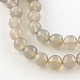 Round Natural Grey Agate Beads Strands G-R326-10mm-01-1