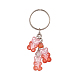 Porte-clés à breloque ours en résine transparente dégradé de couleur KEYC-JKC00458-3