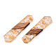 Transparent Resin & Walnut Wood Pendants RESI-T009-03-A01-2