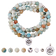Sunnyclue 1 sac bricolage 108 perles de prière mala wrap bracelets kit de fabrication de collier pierre précieuse amazonite naturelle 8mm kit de démarrage DIY-SC0005-46-1