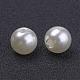 Perlas acrílicas sueltas de imitación gruesas redondas de color blanco cremoso X-PACR-8D-12-2