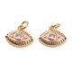Brass Micro Pave Clear Cubic Zirconia Charms KK-C100-15G-A03-2