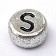 Perles de lettre à trou horizontal en acrylique plaqué PACR-Q099-03S-2