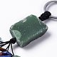 Natural Green Aventurine Nugget with Mixed Gemstone Chips Tassel Keychains KEYC-P012-02P-03-2