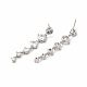 Brass Cubic Zirconia Dangle Stud Earrings for Women EJEW-H091-08-3