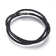 Leather Braided Cord Wrap Bracelets/Necklaces BJEW-JB03919-01-1