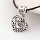 Heart Tibetan Style Alloy Pendant Necklaces NJEW-F197-34-2