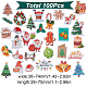 SUNNYCLUE 102Pcs Christmas Theme Plastic Self Adhesive Stickers DIY-SC0021-89-3