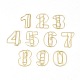 ナンバーワンの形の鉄のペーパークリップ  かわいいペーパークリップ  面白いブックマークマーキングクリップ  ゴールドカラー  0~9mm  27.4~29x17.4~24x2~3.5個/カード TOOL-I005-21G-1