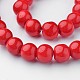 Opaque Solid Color Glass Beads Strands GLAA-D080-6mm-20-2