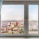 静電PVCウィンドウステッカー  窓の家の装飾のため  キノコ  390x1180mm DIY-WH0457-006-7
