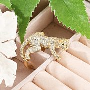 Кольца-манжеты из латуни с микропаве из прозрачного кубического циркония для женщин и мужчин RJEW-Z080-01G