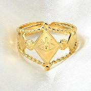Кольца-манжеты из нержавеющей стали 304 с ромбом и дурным глазом RJEW-V002-02G