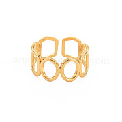 Ионное покрытие (ip) 304 обручальное кольцо из нержавеющей стали с открытой геометрией для женщин RJEW-S405-166G