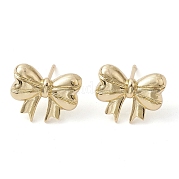 Серьги-гвоздики из латуни с бантом EJEW-M245-13G