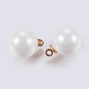 Acrylic Pearl Beads Charms KK-J268-12G