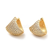 Массивные серьги-кольца из прозрачного кубического циркония EJEW-C028-18G