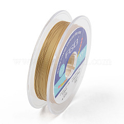 Alambre de abalorios de cola de tigre, Alambre para ensartar cuentas de 7 hebra, alambre de acero inoxidable recubierto de nylon, oro, 28 diámetro, 0.3mm, aproximadamente 32.8 pie (10 m) / rollo