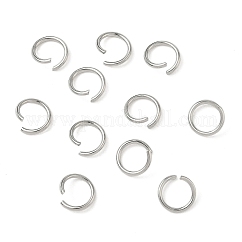 Anneaux ouverts en acier inoxydable 304, ronde, couleur inoxydable, 8x1mm, 18 jauge, diamètre intérieur: 6 mm