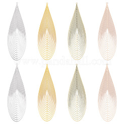 16 pz ciondoli in filigrana di ottone 4 colori&nbsp;KKC-TA0001-08A