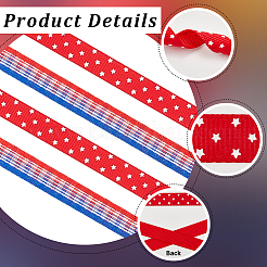 2 rouleau de ruban polyester à 2 styles sur le thème de la fête de l'indépendance&nbsp;OCOR-GF0004-50A