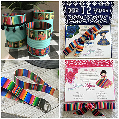 2 rollos 2 estilos de cinta de grosgrain de poliéster impresa con patrón de rayas&nbsp;OCOR-TA0001-37O