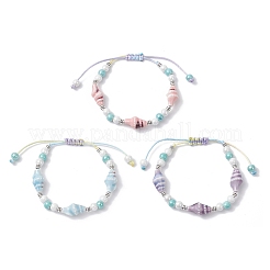 3 braccialetti di perline in porcellana fatti a mano in 3 colori&nbsp;BJEW-JB12473