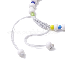 Braccialetti con perline intrecciate con semi di vetro acrilico e colorato&nbsp;BJEW-JB10340