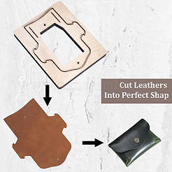 Moule de découpe en cuir pour étui à cartes rectangulaire en bois et en acier au carbone&nbsp;DIY-WH20055-016B