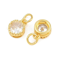 Messing ebnen Zirkonia Charms&nbsp;CU-CBA3D67-02G-10