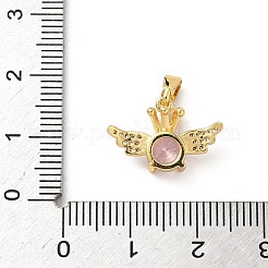 Pendentifs avec zircon cubiques à micro-pavés en laiton&nbsp;KK-P334-02G-01