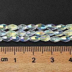 Transparentes perles de verre de galvanoplastie brins&nbsp;GLAA-K064-04A-AB03
