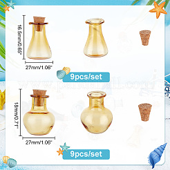 2 Satz 2 Stil Puppenhaus Miniatur Glas Kork Flaschen Ornament&nbsp;DJEW-PH0001-29