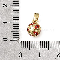 Laiton avec breloques en émail rouge&nbsp;KK-CBAA632-39G