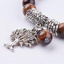 Brazalete tramo de ojo de tigre naturales&nbsp;BJEW-F262-A12