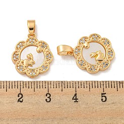 Pendenti in zirconi cubici trasparenti in micro pavè di ottone&nbsp;KK-A214-23G