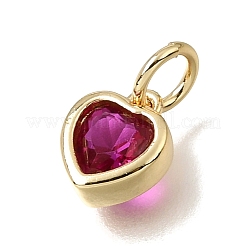 Ciondoli di San Valentino in ottone con pavé di zirconi cubici&nbsp;CU-E002-03G-06