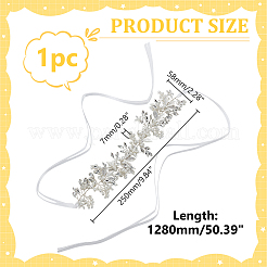 Blumen-Polyester & Messing-Strass-Hochzeitsgürtel für die Dekoration von Bankettkleidern&nbsp;DIY-WH0723-082S
