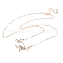 Legierung voller Kristall Strass Mutter und Tochter Anhänger Halsketten&nbsp;FS-WG340FE-02