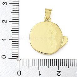 Gestellbeschichtung Messing Pavé Muschel flache runde Herzanhänger&nbsp;KK-Z063-13G-01