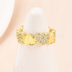 Anelli per polsini da donna in ottone con micro pavé di zirconi cubici&nbsp;RJEW-Z113-20G