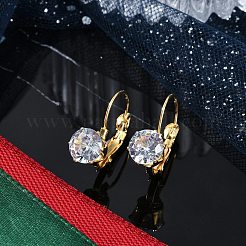 Brisuren-Ohrringe aus Kristall-Strassen&nbsp;EJEW-H105-33G