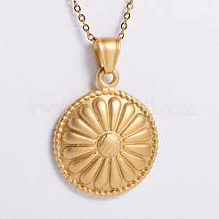 Collane con ciondolo a forma di fiore in acciaio inossidabile&nbsp;BS0012