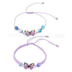 Verstellbare geflochtene Perlenarmbänder aus Nylon&nbsp;BJEW-TA00482
