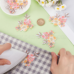 6 Stück computergesteuerte Stickerei mit Blumenmuster aus Polyester und Baumwolle zum Aufbügeln/Aufnähen&nbsp;PATC-HY0001-91B