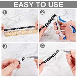 Kits de diy para hacer joyas con cadena de cable negra&nbsp;DIY-FH0003-90